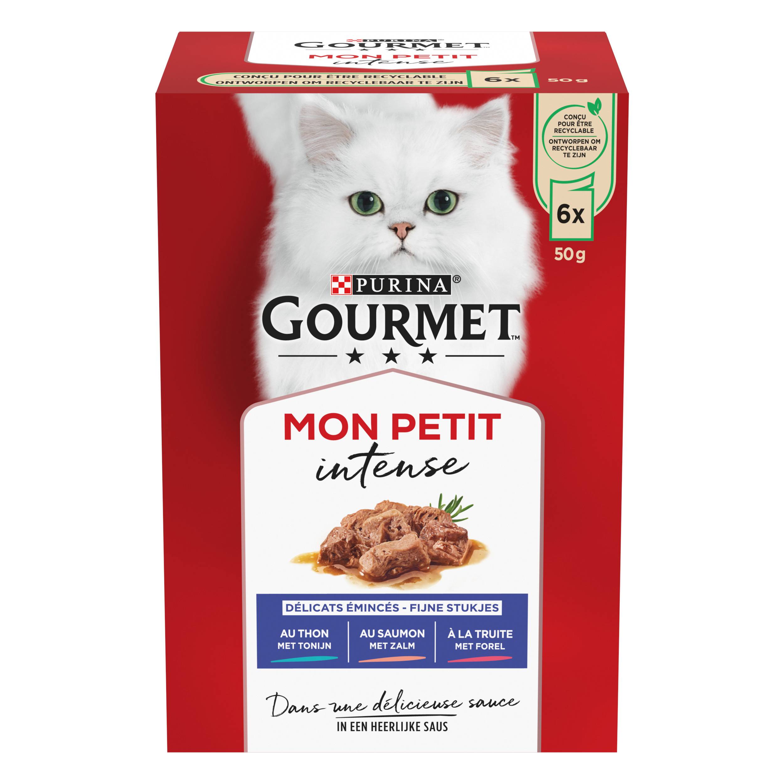 Purina Gourmet - GOURMET MON PETIT Intense Intense Poissons 6x50g  - Lot de 8