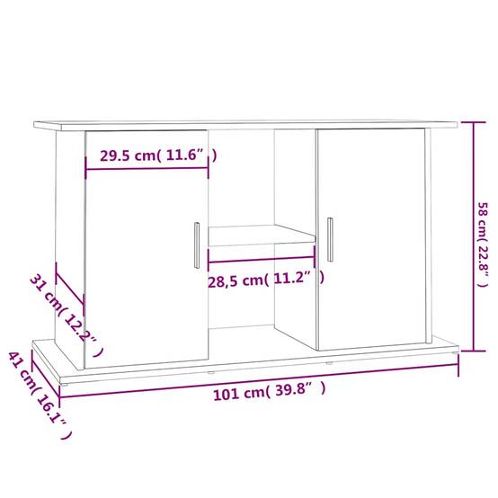 Meuble pour Aquarium Bois d'ingénierie avec Rangement Ouvert 101x41x58 cm Blanc - ComfortXL Outdoor Living - Image 5