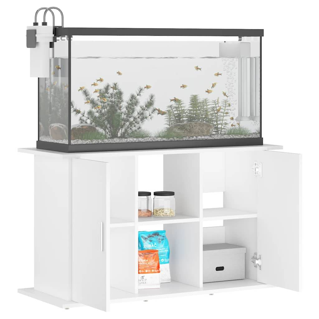 Meuble pour Aquarium Bois d'ingénierie avec Rangement Ouvert 101x41x58 cm Blanc - ComfortXL Outdoor Living - Image 4