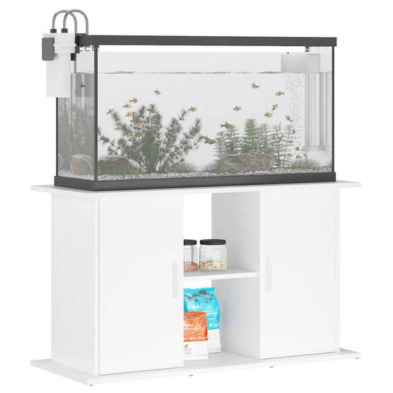 Meuble pour Aquarium Bois d'ingénierie avec Rangement Ouvert 101x41x58 cm Blanc - ComfortXL Outdoor Living - Image 3