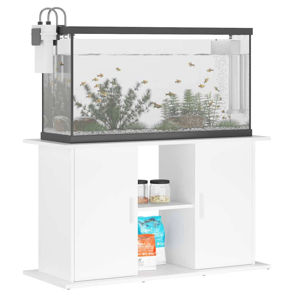 Meuble pour Aquarium Bois d'ingénierie avec Rangement Ouvert 101x41x58 cm Blanc - ComfortXL Outdoor Living - Image 3