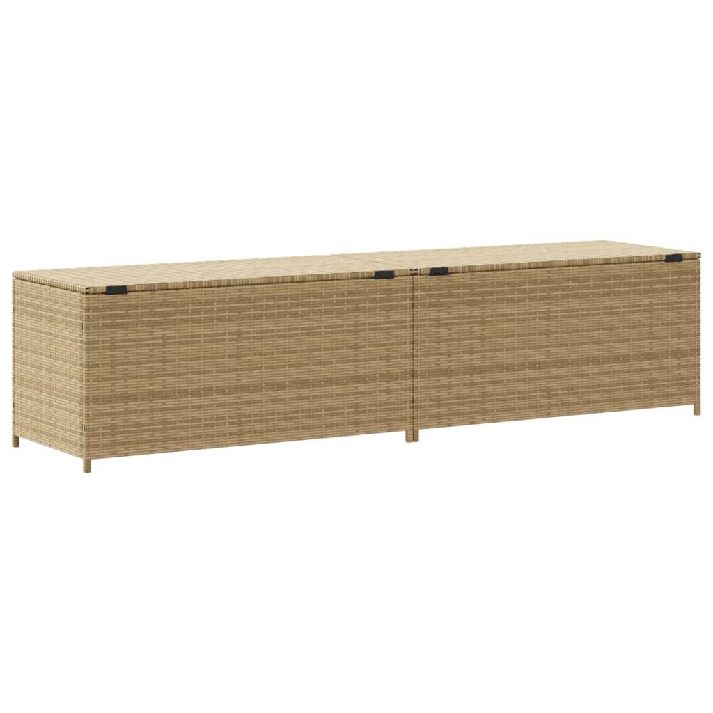Grand Coffre de Rangement Résine Tressée Étanche pour Jardin et Balcon Beige 469L – ComfortXL Outdoor Living - Image 6