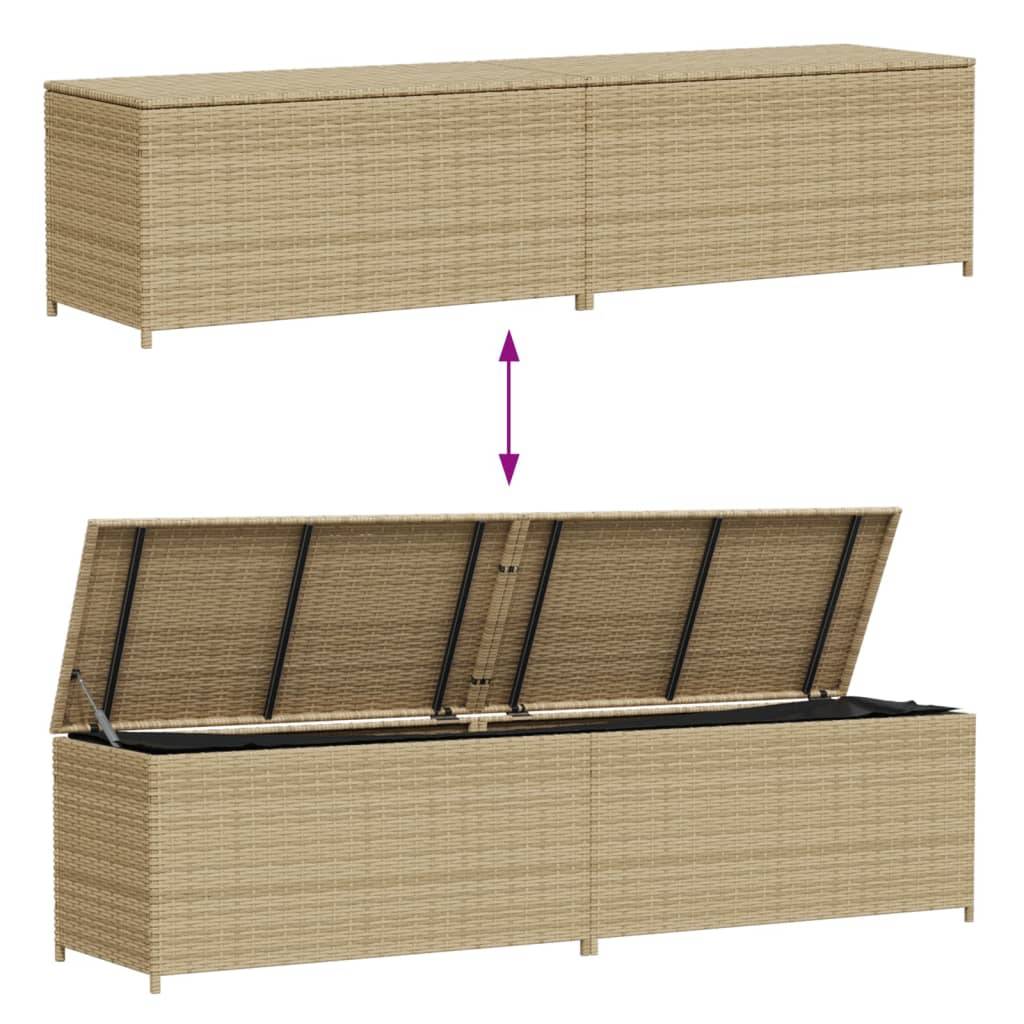 Grand Coffre de Rangement Résine Tressée Étanche pour Jardin et Balcon Beige 469L – ComfortXL Outdoor Living - Image 7
