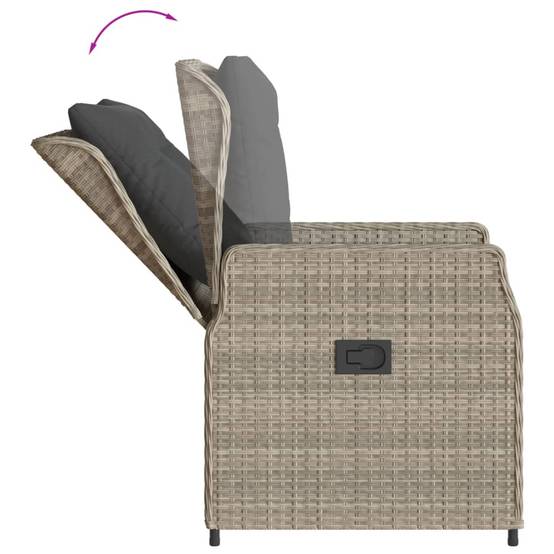 Chaise bois composite 2 places rotin gris 55 x 60 x 93 cm - Prolenta premium p3168.8 - Image 8