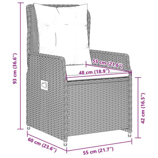 Chaise bois composite 2 places rotin gris 55 x 60 x 93 cm - Prolenta premium p3168.8 - Image 10