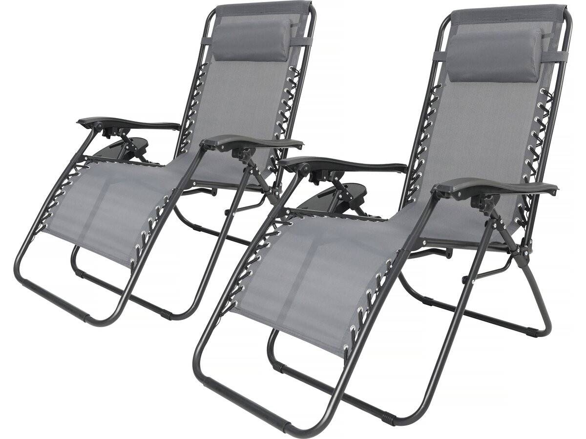 Habitat Et Jardin - Lot De 2 Fauteuils De Jardin Inclinable Zéro Gravité "sintra" - Gris -habitat Et Jardin