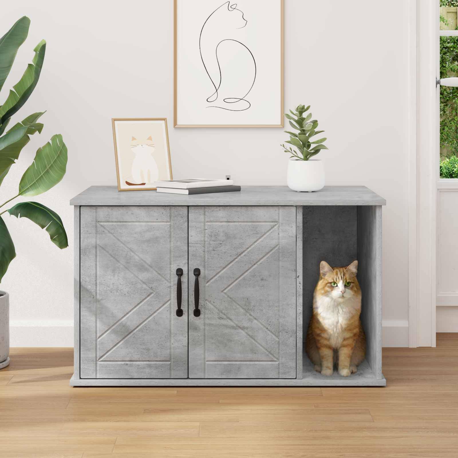 Chatiere bois gris  85 x 55 x 50,5 cm  - Prolenta premium p370.7 - Image 4