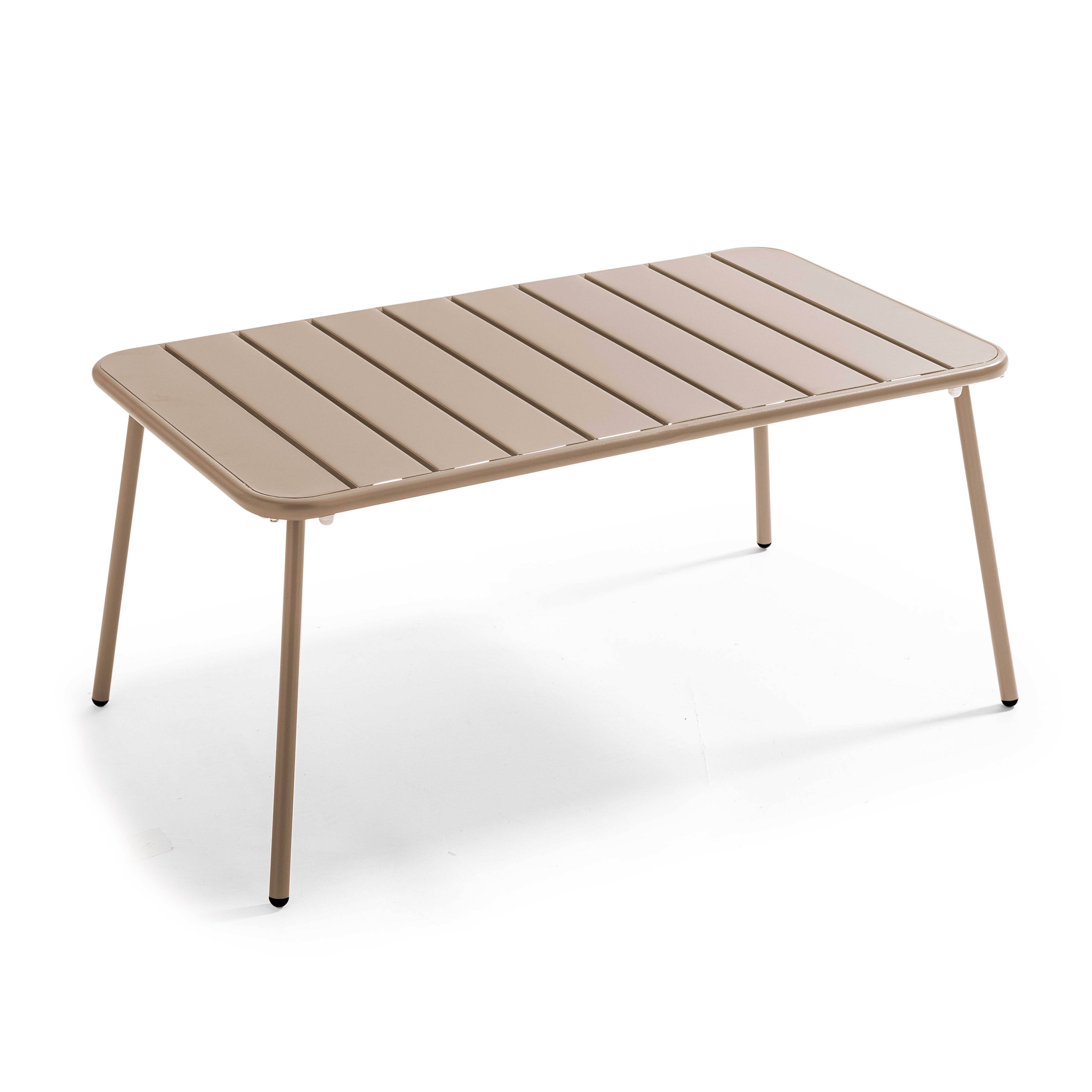 Oviala - Table basse de jardin acier taupe 90 x 50 cm Palavas - Oviala - Imagen 1
