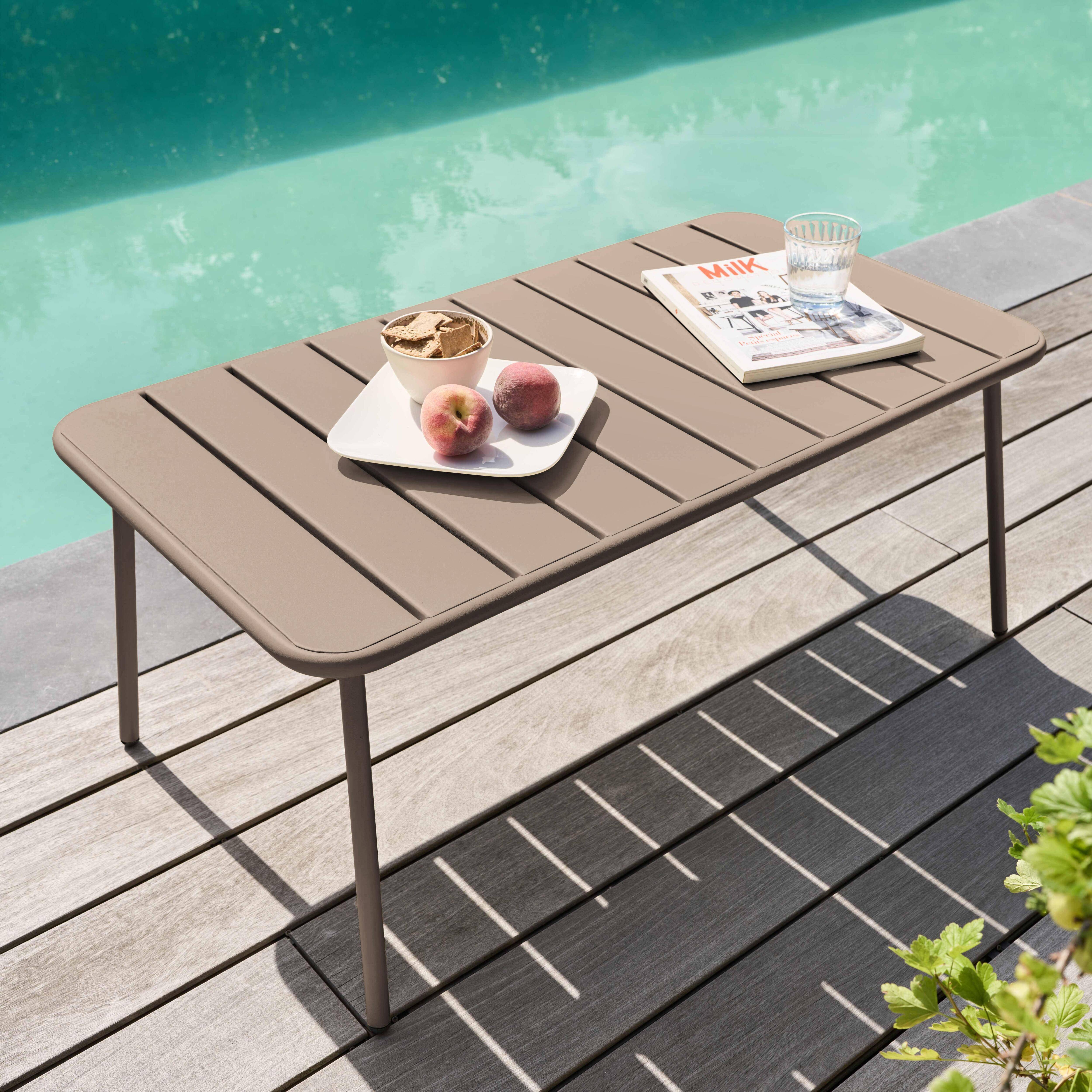 Oviala - Table basse de jardin acier taupe 90 x 50 cm Palavas - Oviala - Imagen 2