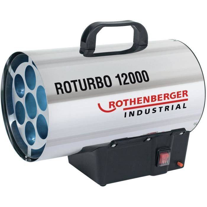 Rothenberger - Chauffage de chantier au gaz Roturbo 12000, 12 kW, air chaud 500 m³/h, 120 m³ - ROTHENBERGER - Image 1