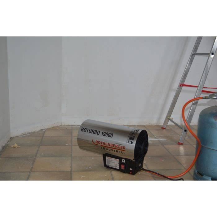 Rothenberger - Chauffage de chantier au gaz Roturbo 12000, 12 kW, air chaud 500 m³/h, 120 m³ - ROTHENBERGER - Image 3