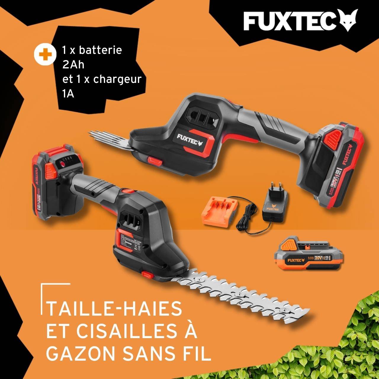FUXTEC - FUXTEC Taille-haies manuel sans fil 20V FX-E1HHS20SET - Image 2