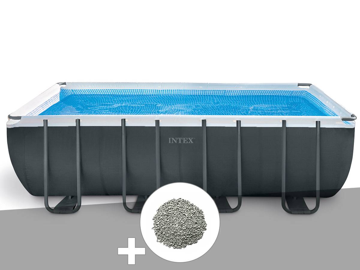 Kit piscine tubulaire Intex Ultra XTR Frame rectangulaire 5,49 x 2,74 x 1,32 m + 10 kg de zéolite
