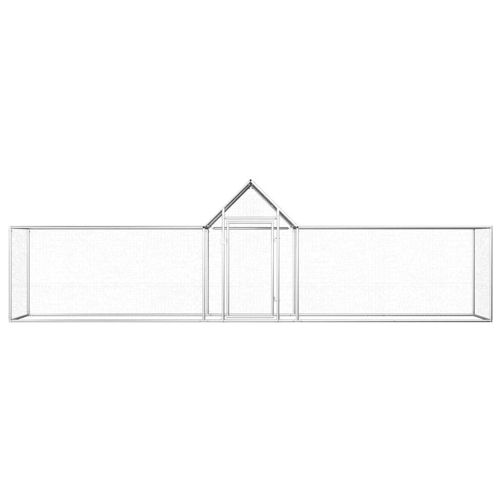 Poulailler enclos 5x1x1,5m acier galvanisé avec toit de protection Argenté – ComfortXL Outdoor Living - Image 2