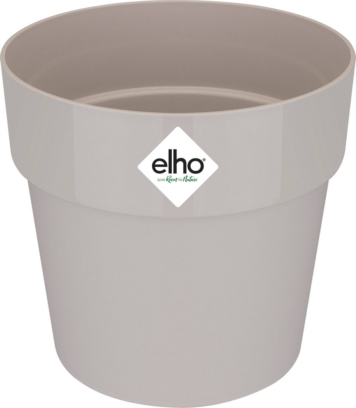 Elho - Pot de fleurs rond plastique recyclé gris chaud Ø 22 cm - ELHO