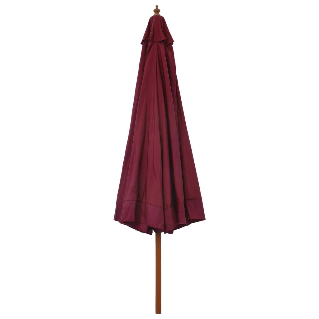 Helloshop26 - Parasol avec mât en bois 330 cm bordeaux - Imagen 3