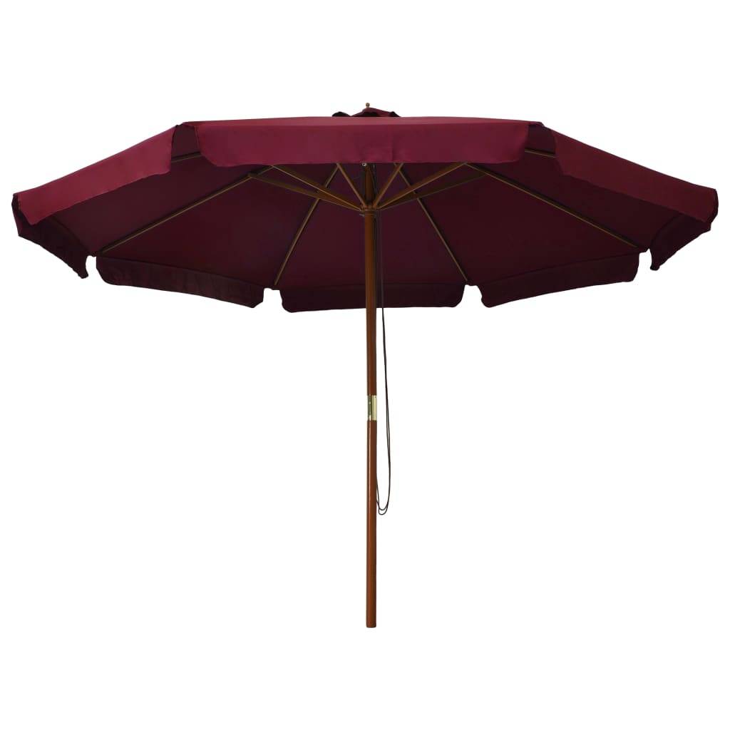 Helloshop26 - Parasol avec mât en bois 330 cm bordeaux - Imagen 2