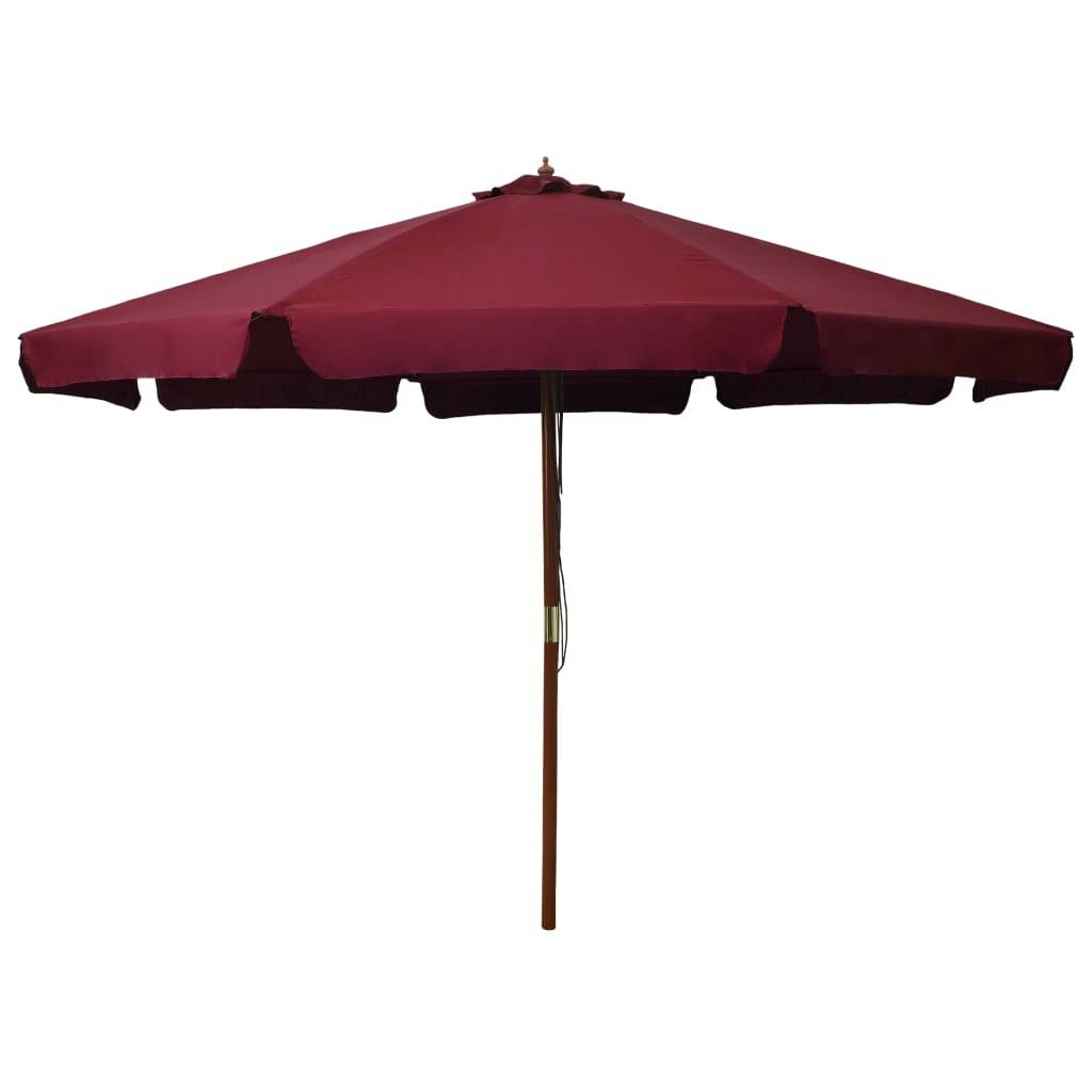 Helloshop26 - Parasol avec mât en bois 330 cm bordeaux - Imagen 1