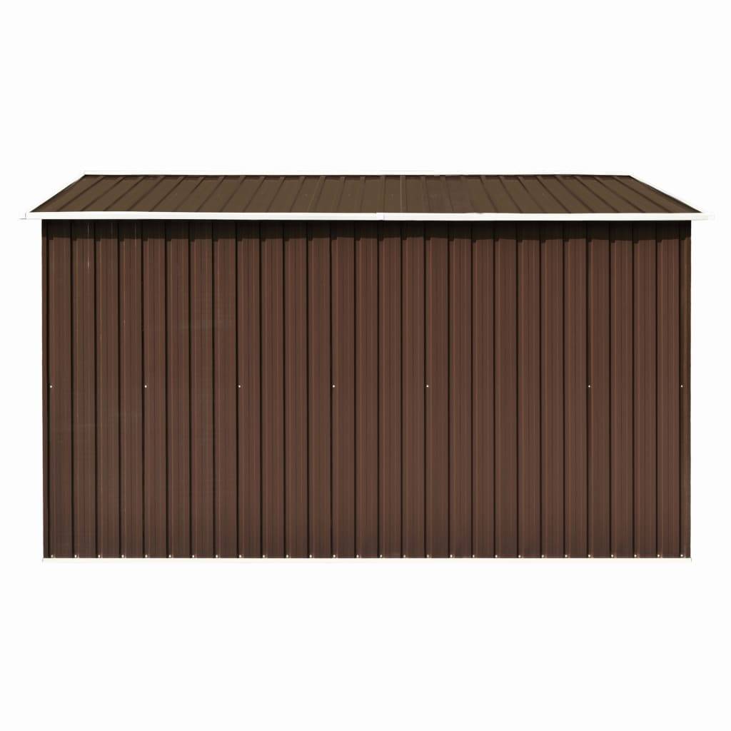 Helloshop26 - Abri de jardin cabane cabanon maison de stockage remise extérieur hangar outils robuste 257 x 298 x 178 cm métal marron - Imagen 4