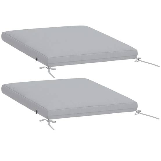 Outsunny - Lot de 2 coussins de chaise de jardin imperméables pour mobilier extérieur - antidérapants - lavables - 50x50 cm - gris - Outsunny - Image 1