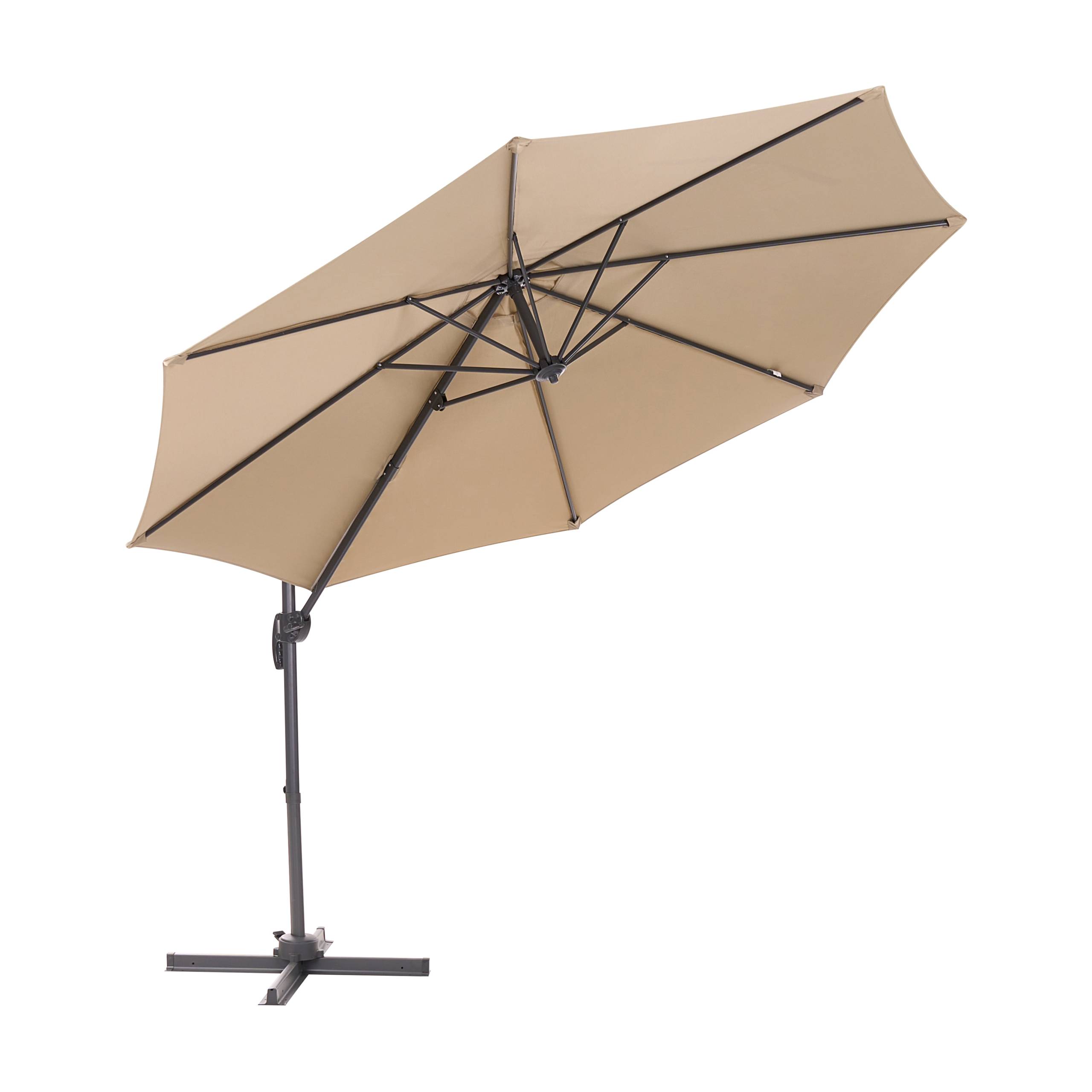 Beliani - Parasol déporté Tissu Beige SAVONA - Beliani - Imagen 5
