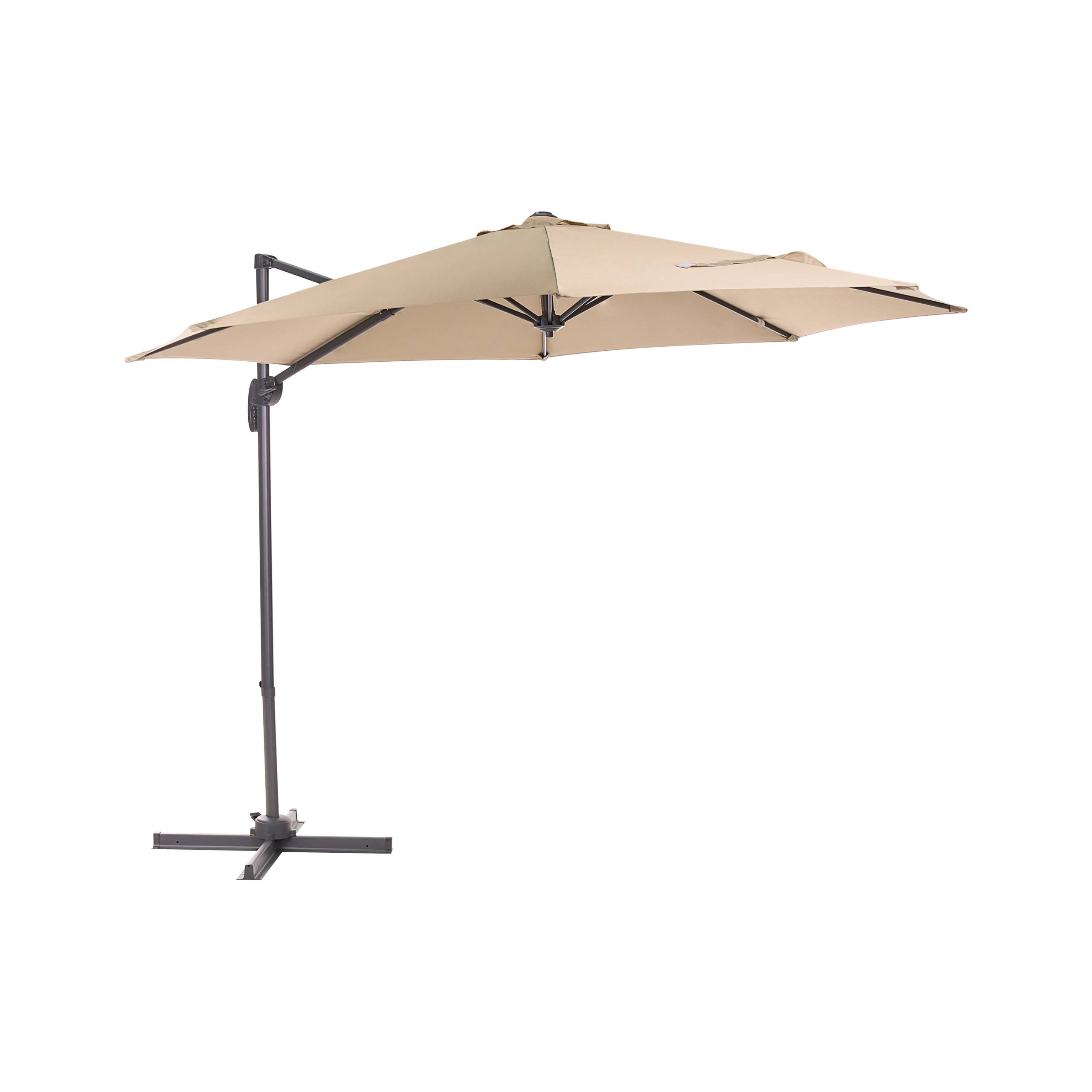 Beliani - Parasol déporté Tissu Beige SAVONA - Beliani - Imagen 2