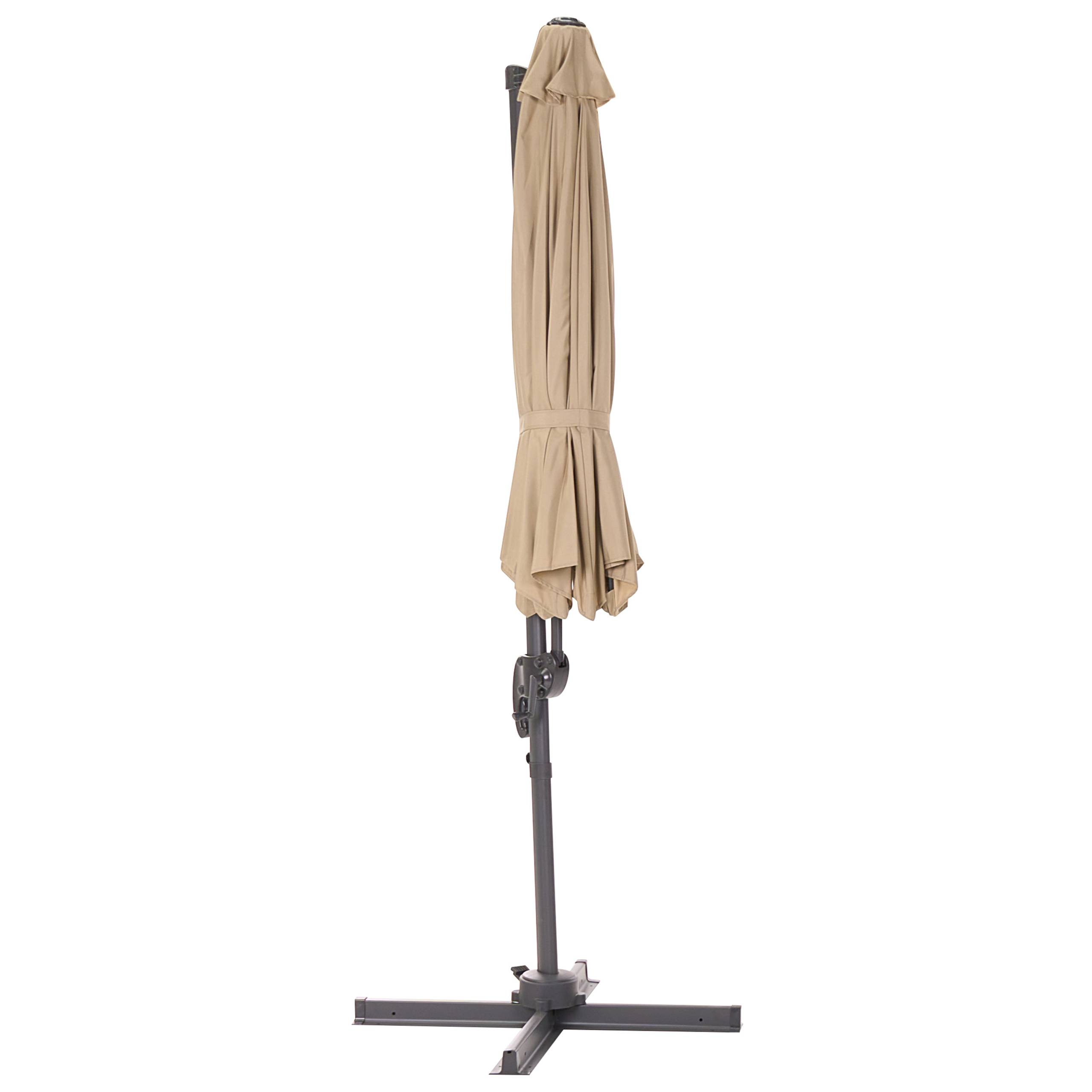 Beliani - Parasol déporté Tissu Beige SAVONA - Beliani - Imagen 4