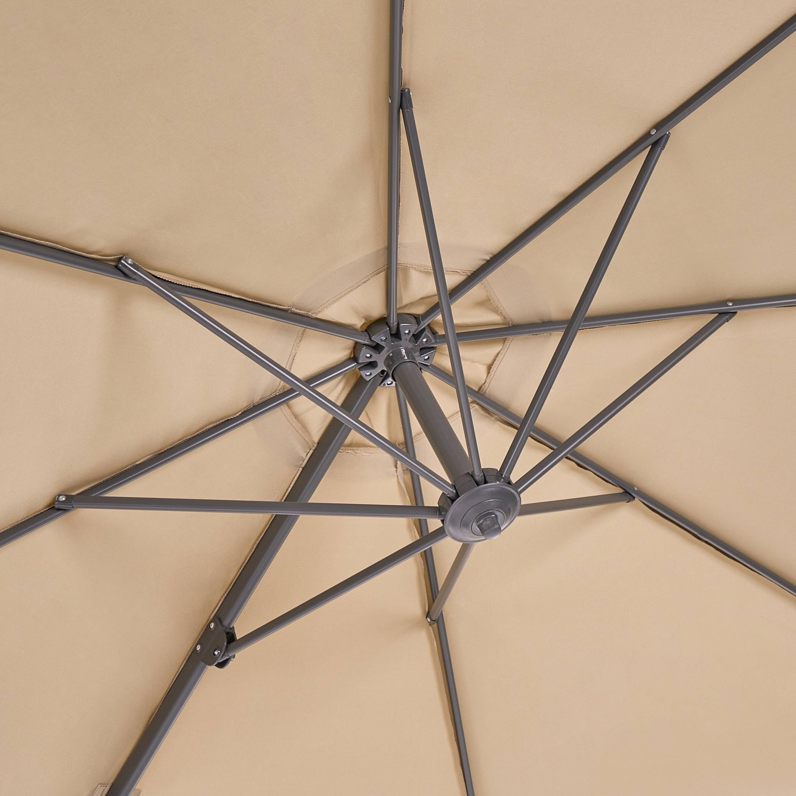 Beliani - Parasol déporté Tissu Beige SAVONA - Beliani - Imagen 6