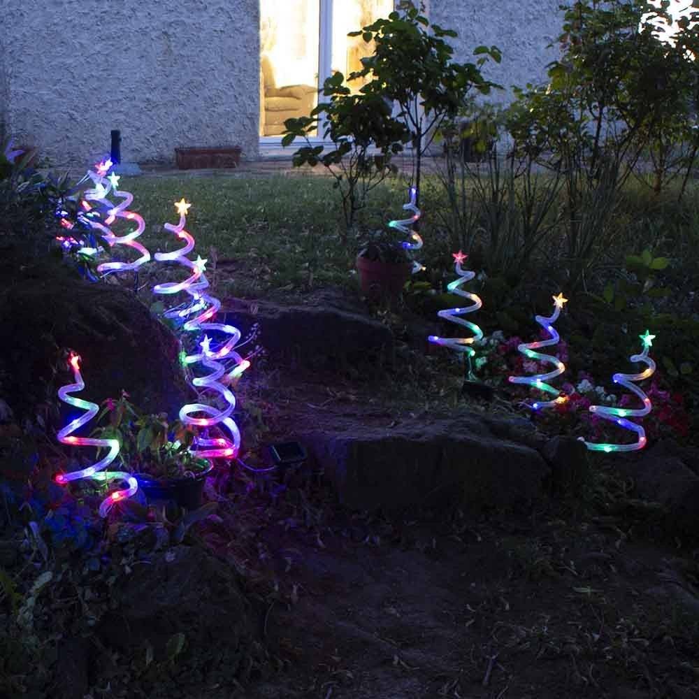 Sans Marque - 4 sapins de Noël lumineux spirale - Imagen 2