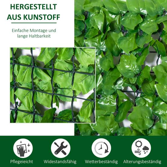 Haie Artificielle Brise-vue Feuillage Érable PE Balcon Jardin 300x150cm Vert Clair - ComfortXL Outdoor Living - Image 4