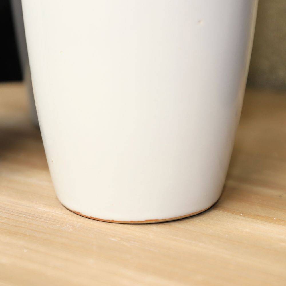 Vase en céramique blanc et doré 13 x 38 cm Chemin de campagne - Imagen 5