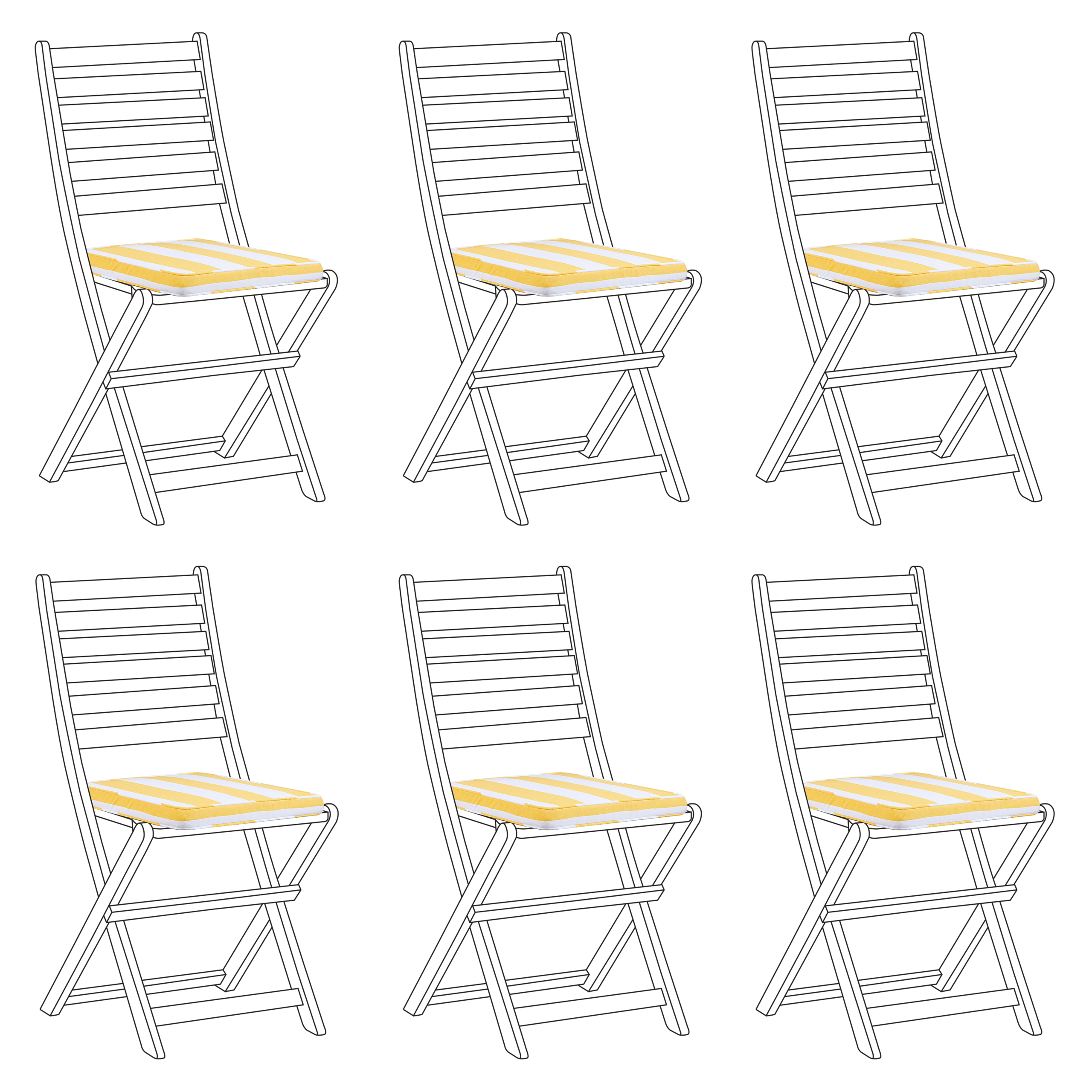 Beliani - Coussin d'assise d'extérieur Polyester Jaune TOLVE - Beliani - Imagen 4