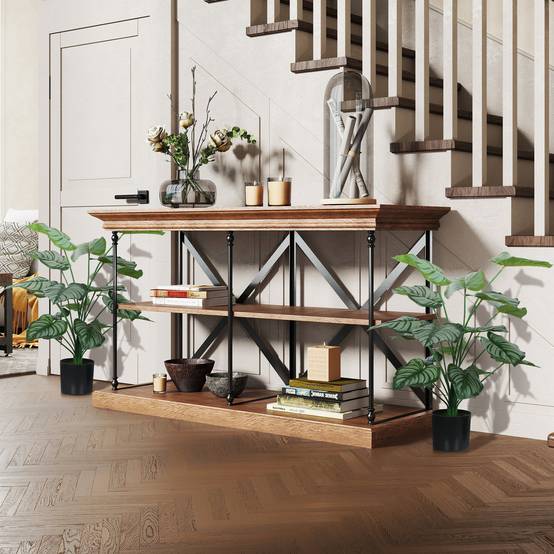 Lot de 2 plantes artificielles intérieures 65 cm, arbre artificiel avec pot en plastique et flocage - Image 4