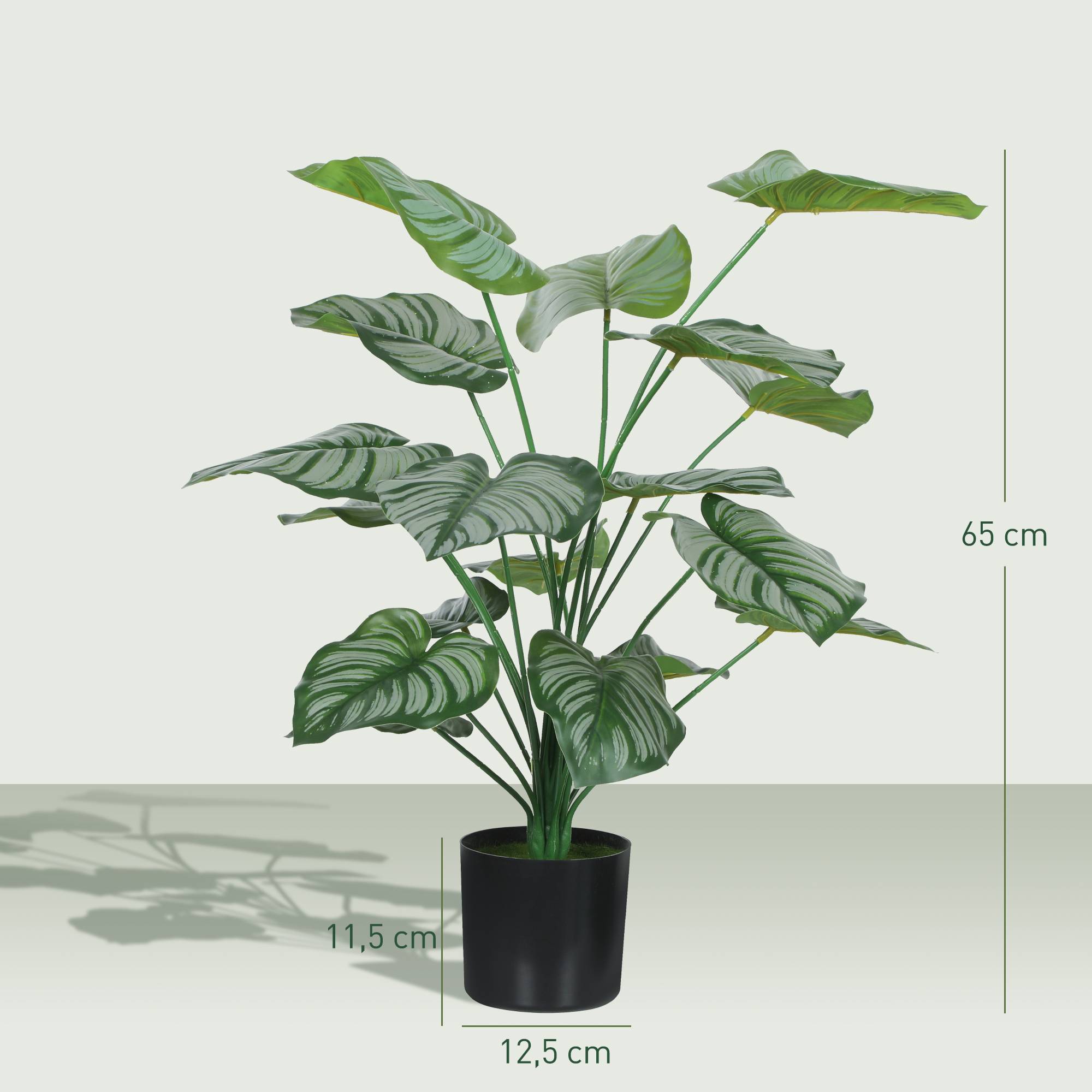 Lot de 2 plantes artificielles intérieures 65 cm, arbre artificiel avec pot en plastique et flocage - Image 5