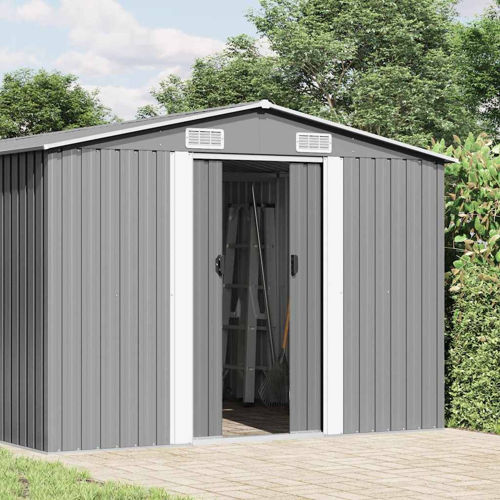PANGIVO - Abri de jardin avec double porte coulissante - Acier galvanisé gris - Surface au sol 11,64m² - PANGIVO - Image 2