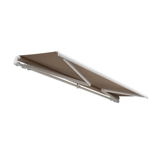 Store banne monobloc ESPAI 5,00x3,50m (Manuelle - Taupe - Blanc) - Alia Productions - Imagen 2