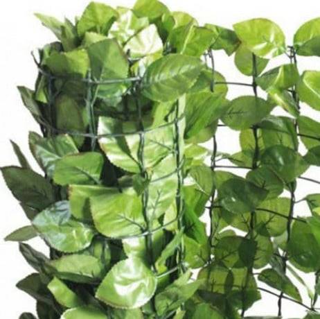 James Grass - France Green - Haie artificielle feuillage rosier, Long 27 m, Hauteur 1 m - Imagen 2