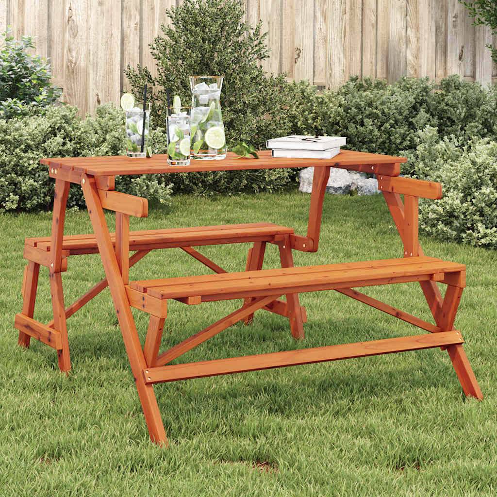 PANGIVO - Table de pique-nique avec bancs sapin massif convertible 110 x 63 x 80 cm - PANGIVO - Image 1