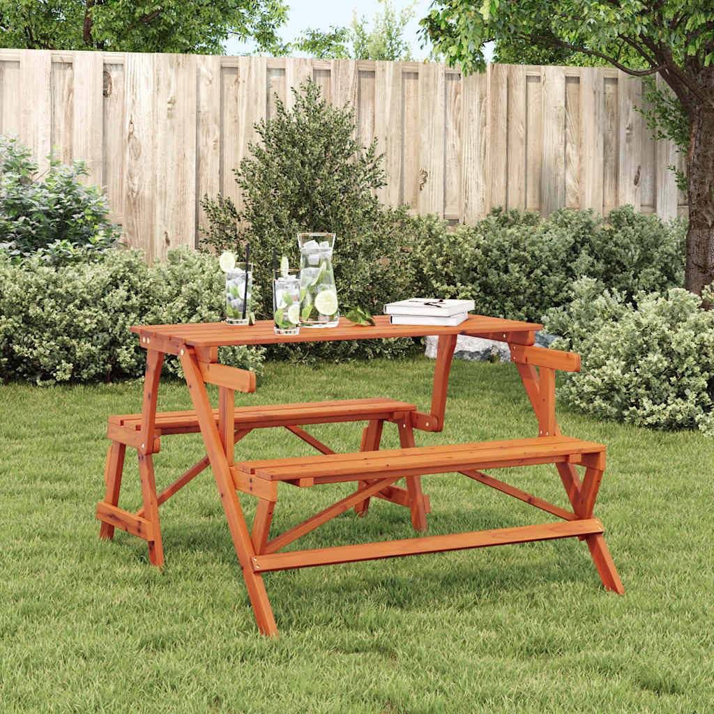 PANGIVO - Table de pique-nique avec bancs sapin massif convertible 110 x 63 x 80 cm - PANGIVO - Image 3