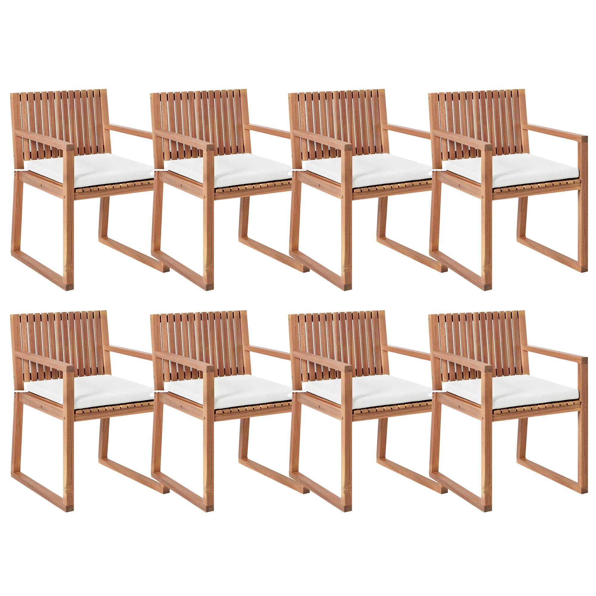 Chaise de jardin Bois d'acacia certifié Blanc cassé SASSARI II PREMIUM - Beliani - Image 1