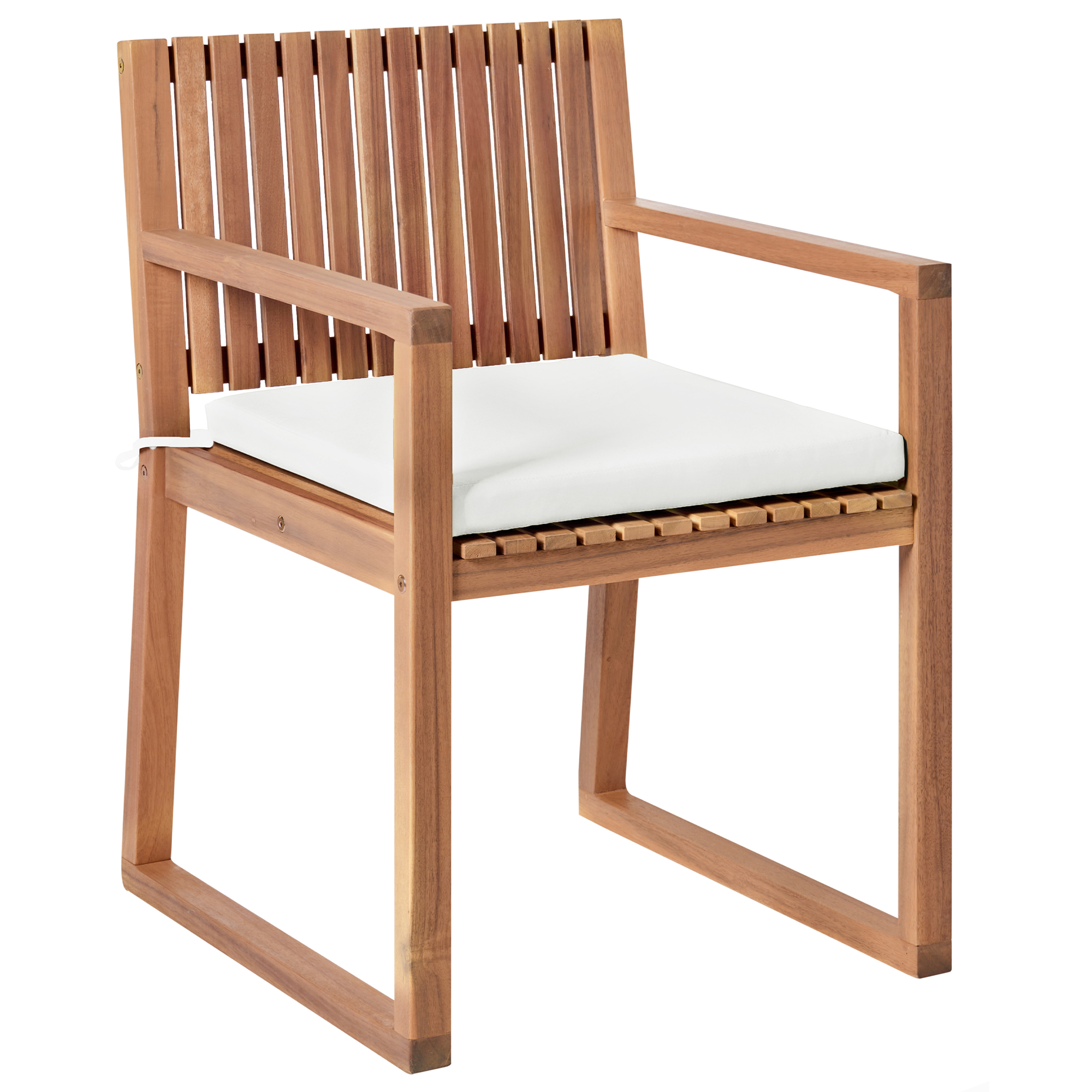 Chaise de jardin Bois d'acacia certifié Blanc cassé SASSARI II PREMIUM - Beliani - Image 4