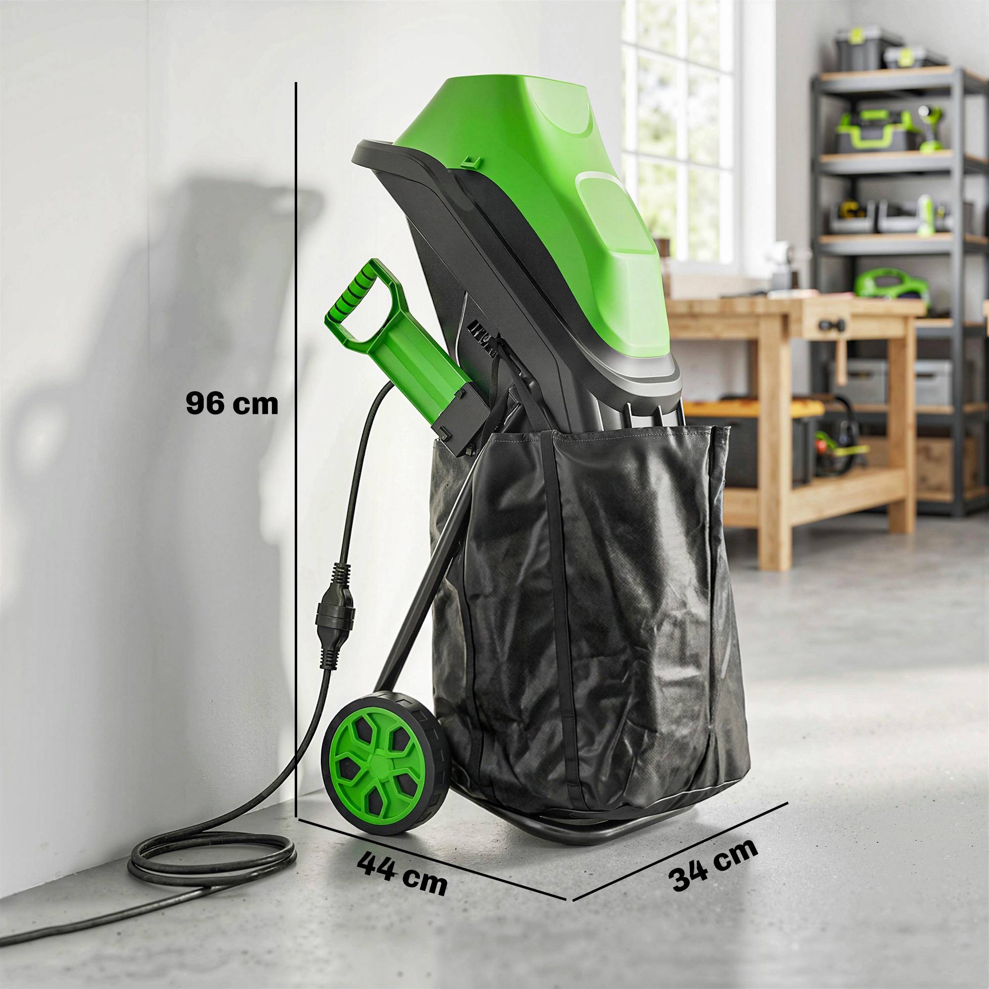 Aspirateur-souffleur de feuilles filaire 3000w 3-en-1 avec fonction broyage, sac de collecte 40l, 4 roues - Image 5