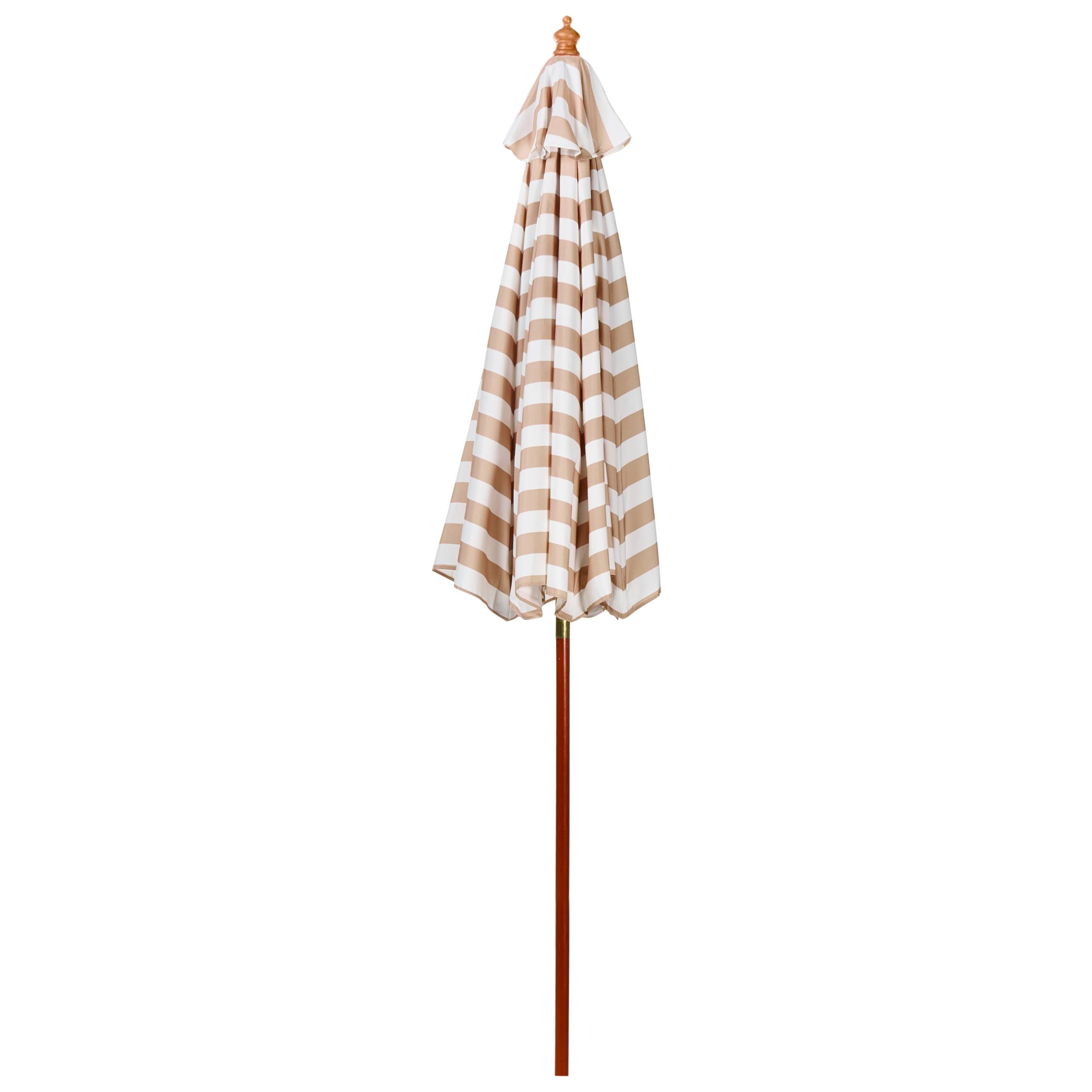 Beliani - Parasol droit Tissu Beige/blanc FERENTILLO - Beliani - Imagen 4