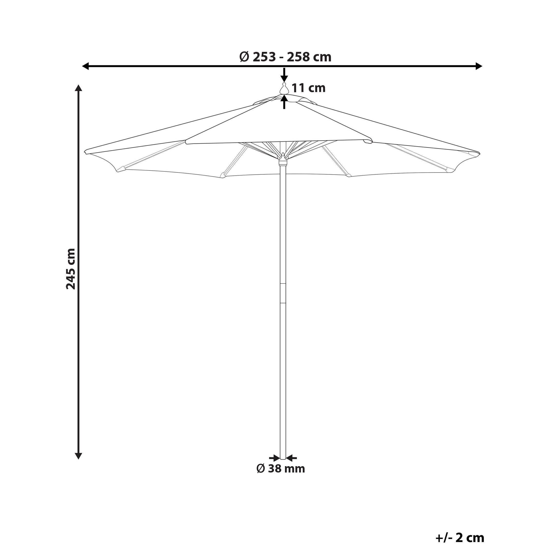 Beliani - Parasol droit Tissu Beige/blanc FERENTILLO - Beliani - Imagen 3