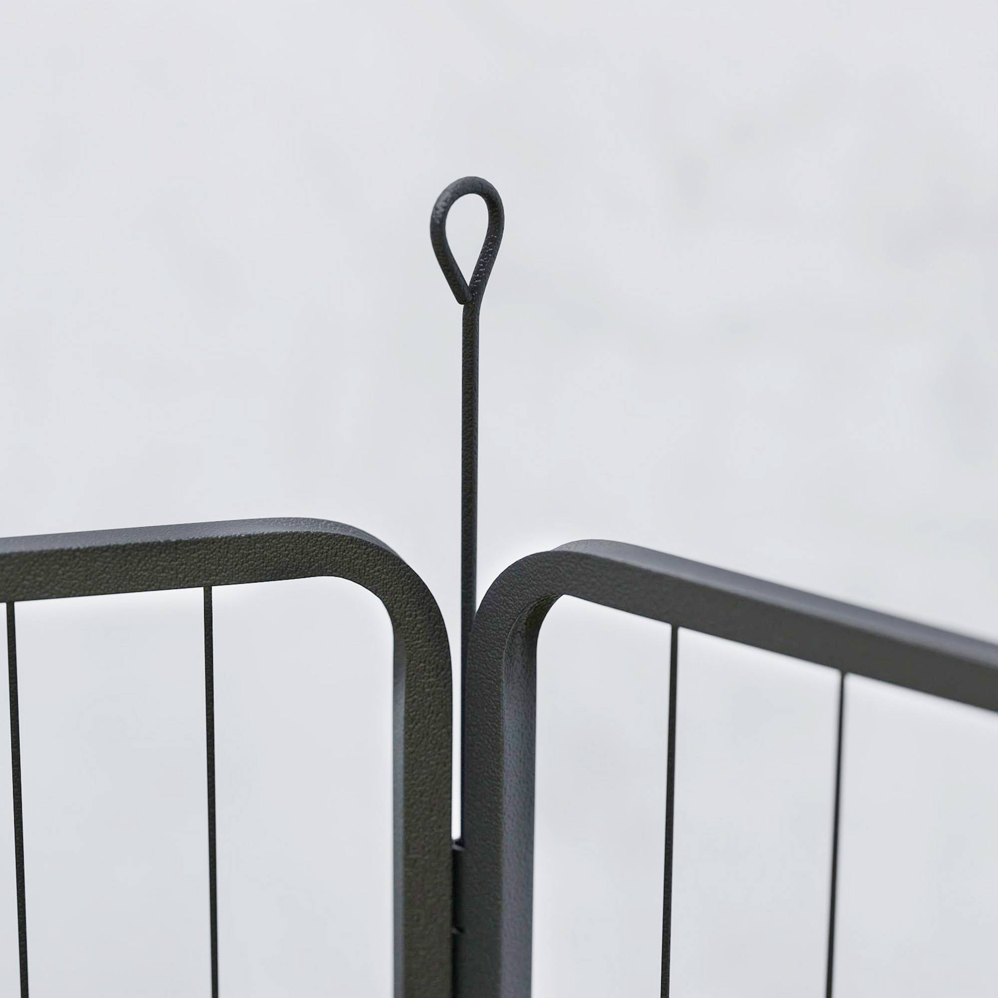 Parc pour chien à 6 panneaux, 100 cm de haut, avec porte, pour une utilisation intérieure et extérieure, noir - Image 10