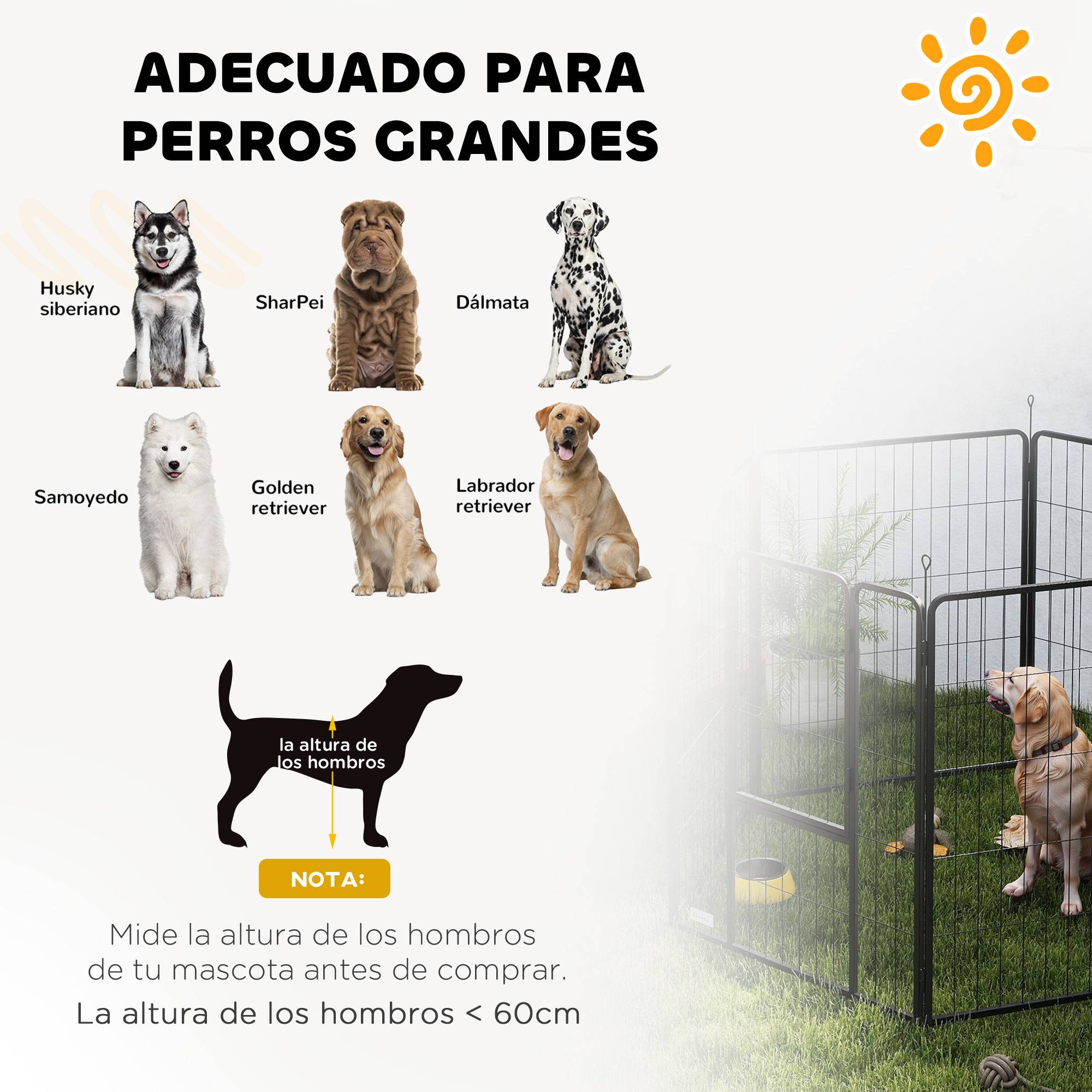 Parc pour chien à 6 panneaux, 100 cm de haut, avec porte, pour une utilisation intérieure et extérieure, noir - Image 9