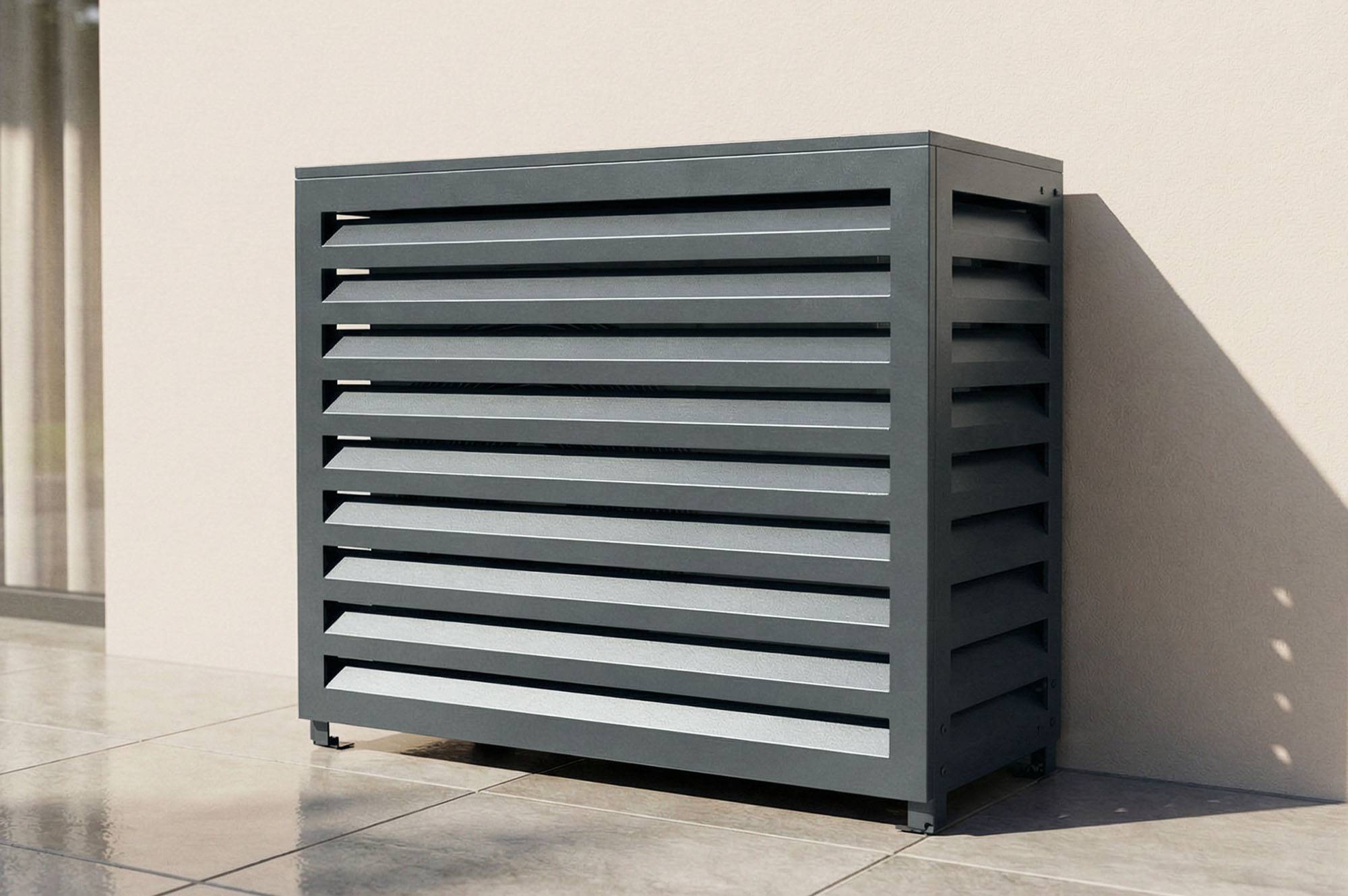 CASANOOV - Casanoov Cache Climatiseur Extérieur Acier Gris Anthracite Taille M 105x84x65 Amaro - Image 1