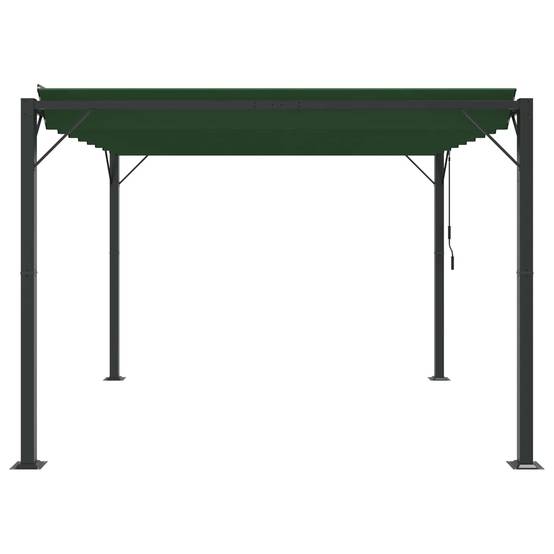 Pergola Bioclimatique Aluminium Tissu Patio Jardin Toit Lames Orientables 3x3m Vert - ComfortXL Outdoor Living - Image 5
