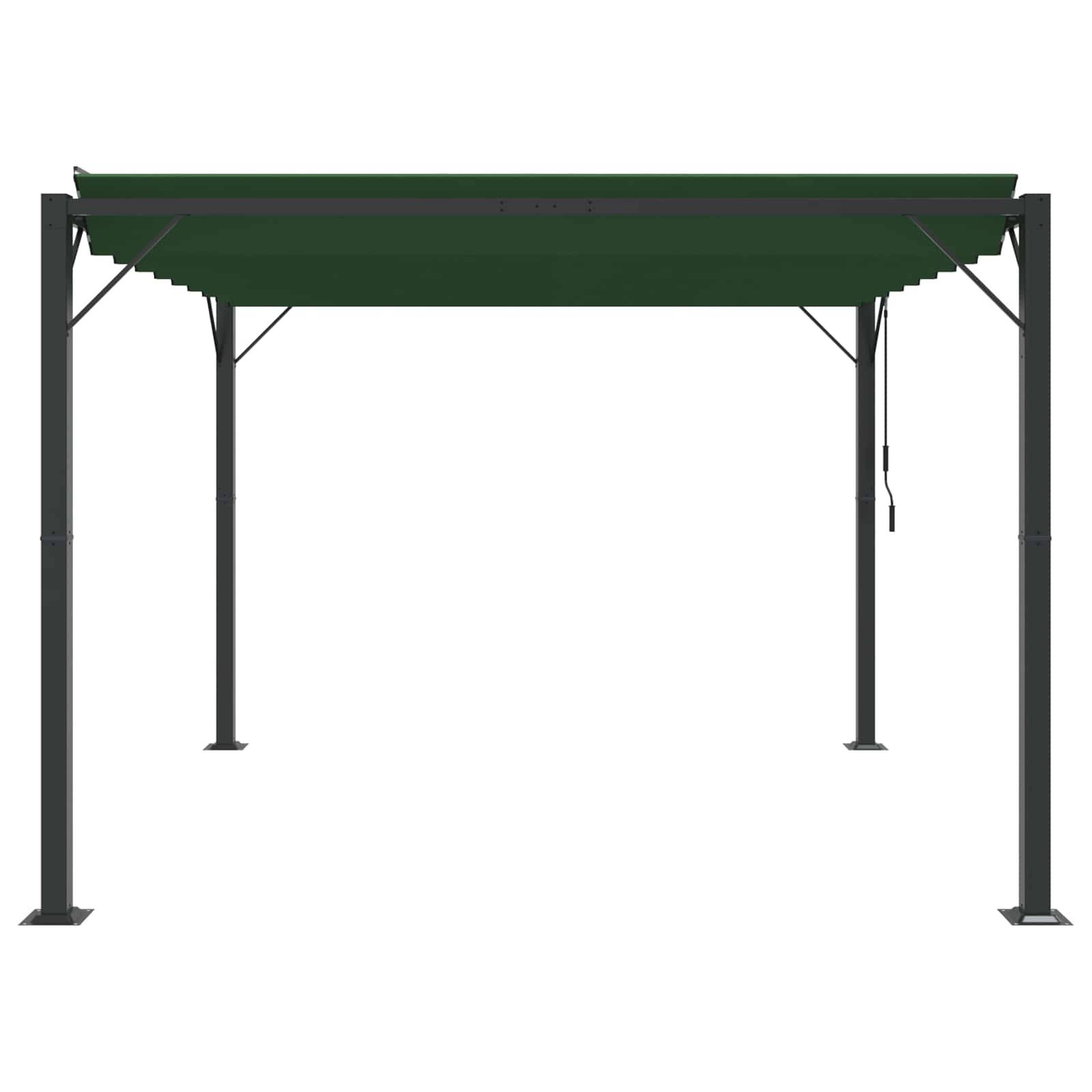 Pergola Bioclimatique Aluminium Tissu Patio Jardin Toit Lames Orientables 3x3m Vert - ComfortXL Outdoor Living - Image 5