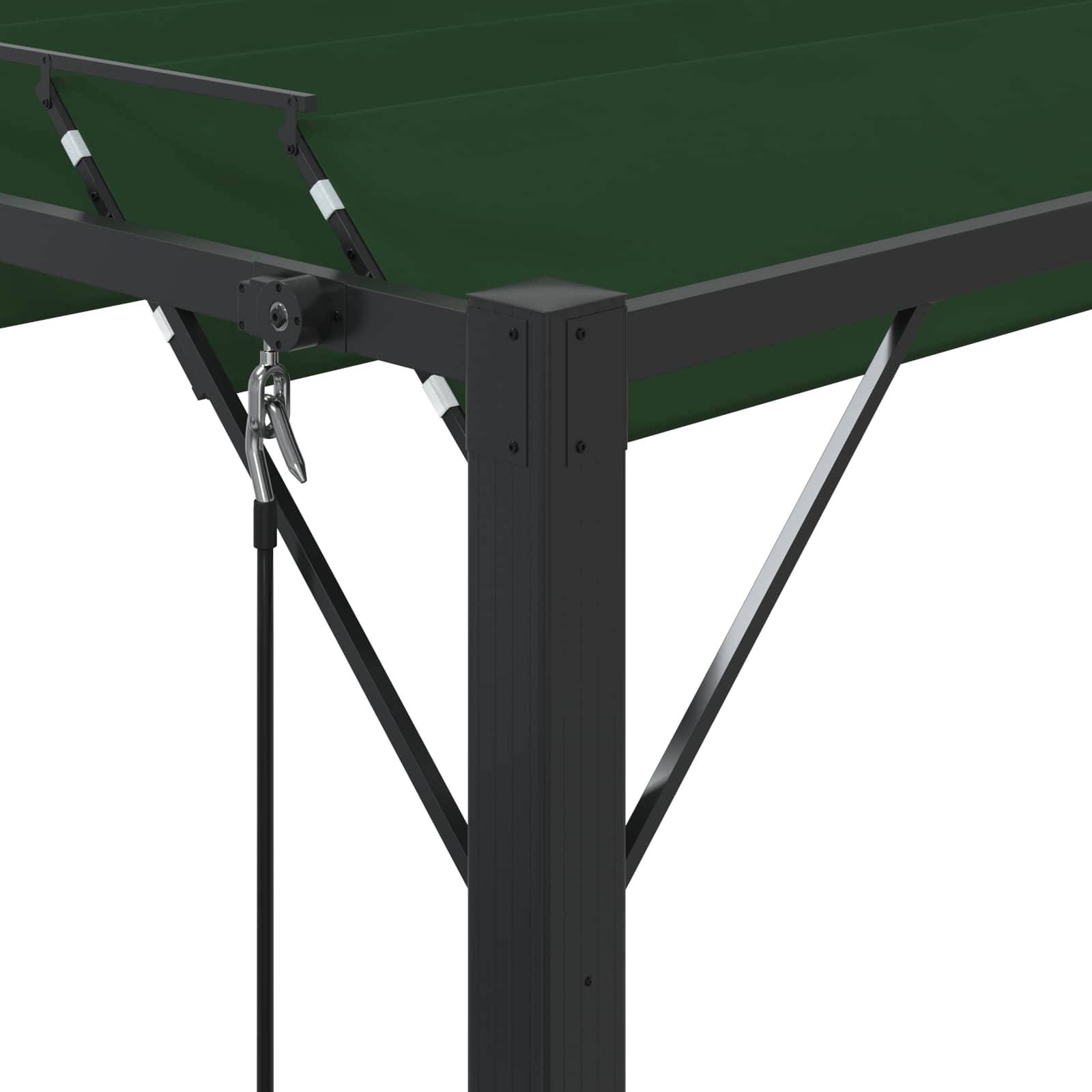 Pergola Bioclimatique Aluminium Tissu Patio Jardin Toit Lames Orientables 3x3m Vert - ComfortXL Outdoor Living - Image 6